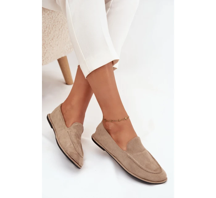 Dámské mokasíny z eko semiše Miryelle – béžové