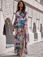 Dámské letní šaty SUK0419-65D zeleno-růžové - Roco