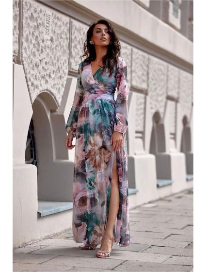 Dámské letní šaty SUK0419-65D zeleno-růžové - Roco