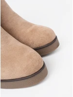 Luxusní hnědé kotníčkové boty dámské na klínku Luxusní hnědé kotníčkové boty dámské na klínku