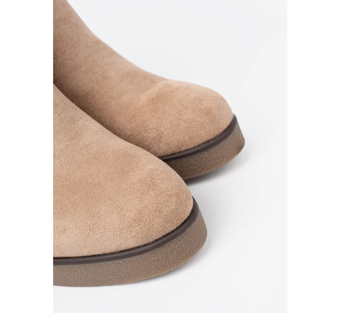 Luxusní hnědé kotníčkové boty dámské na klínku Luxusní hnědé kotníčkové boty dámské na klínku