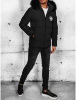 Pánská prošívaná zimní bunda černá FashionStreet TX4644 Pánská prošívaná zimní bunda černá FashionStreet TX4644