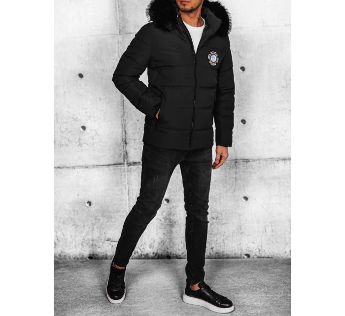 Pánská prošívaná zimní bunda černá FashionStreet TX4644 Pánská prošívaná zimní bunda černá FashionStreet TX4644