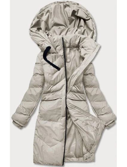 Lehká béžová dámská zimní bunda (5m735-62)