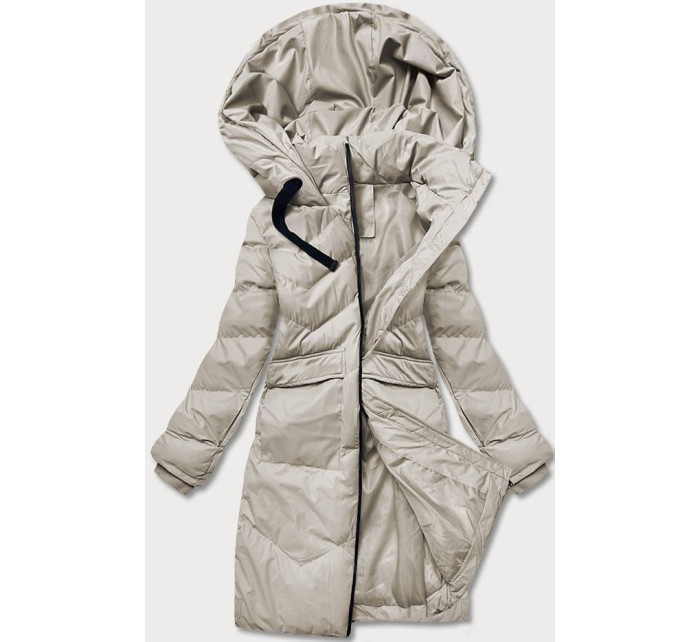 Lehká béžová dámská zimní bunda (5M735-62)