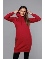 Dlouhá tepláková mikina ve vínové bordó barvě model 17793369 - J.STYLE Dlouhá tepláková mikina ve vínové bordó barvě model 17793369 - J.STYLE