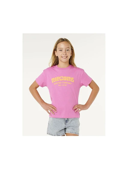 Dívčí tričko RIP CURL Surf Puff Relaxed Tee – Girl, růžové Dívčí tričko RIP CURL Surf Puff Relaxed Tee – Girl, růžové
