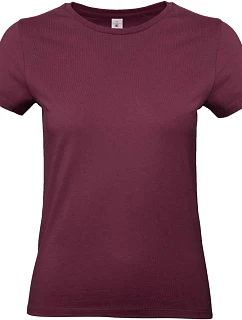 B&C #E190 /women Dámské tričko z těžké bavlny 01.004T burgundy