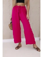 Kalhoty s širokým pasem fuchsie Kalhoty s širokým pasem fuchsie