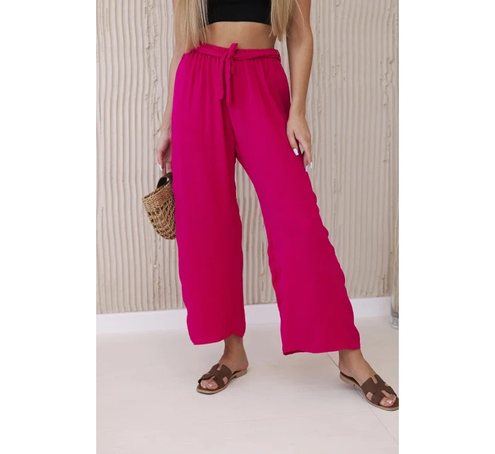 Kalhoty s širokým pasem fuchsie Kalhoty s širokým pasem fuchsie