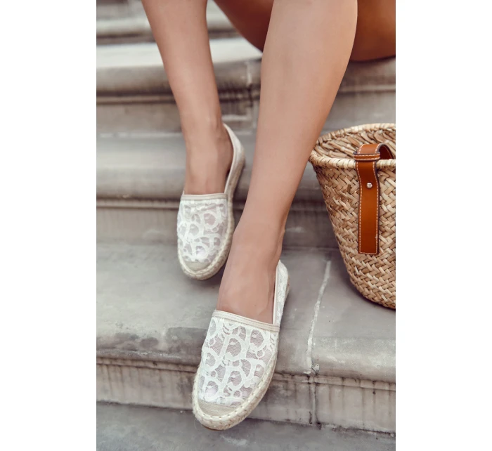 Klasické dámské espadrilky prolamované béžové model 21588402 - S.Barski