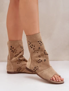 Zazoo Dámské Semišové Sandály S Na Zip Béžové model 21682066 - Boto