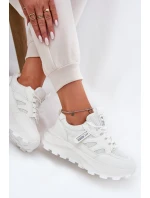 Dámské Sportovní Boty Sneakers Na Tlusté Podešvi Bílé Prononice Dámské Sportovní Boty Sneakers Na Tlusté Podešvi Bílé Prononice