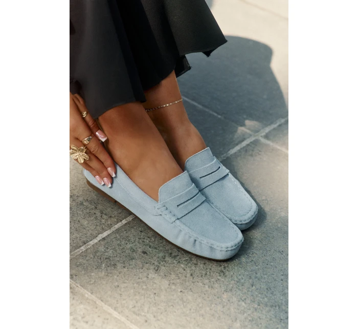 Semišové Dámské Mokasíny Big Star model 21693799 Modré - Big Star Shoes Semišové Dámské Mokasíny Big Star model 21693799 Modré - Big Star Shoes
