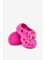 Dětské Dívčí Pantofle Pěnové S Mašlí A Ozdobami Fuchsie Selvana Dětské Dívčí Pantofle Pěnové S Mašlí A Ozdobami Fuchsie Selvana