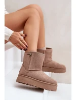 Vysoké Dámské Sněhule Na Platformě Big Star OO274A097 Béžové