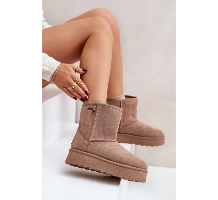 Vysoké Dámské Sněhule Na Platformě Big Star OO274A097 Béžové