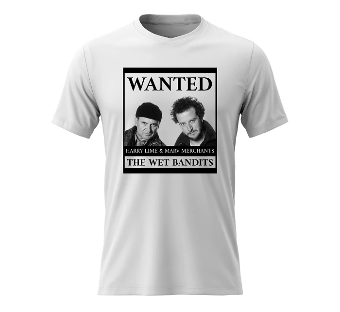 Dámské bavlněné tričko s potiskem - WANTED - bílé Dámské bavlněné tričko s potiskem - WANTED - bílé