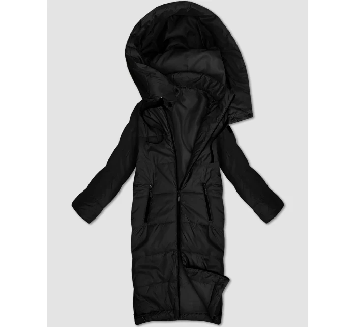 Černá dlouhá lehce zateplená dámská bunda S'West (B8510-1) Černá dlouhá lehce zateplená dámská bunda S'West (B8510-1)