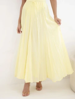 Dámská maxi bavlněná sukně s gumou v pase žlutá