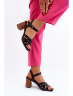 Dámské sandály na podpatku černé model 21650694 - Boto