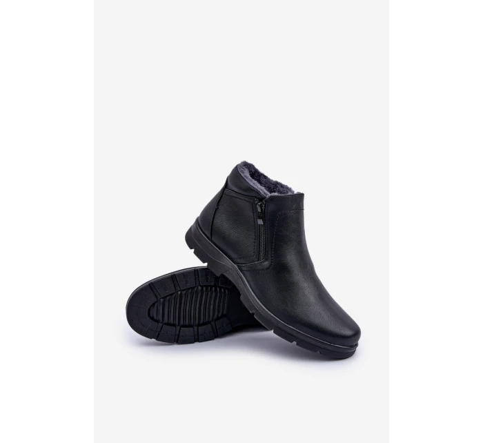 Zateplené pánské boty z eko kůže černé model 21675484 - EVENTO Zateplené pánské boty z eko kůže černé model 21675484 - EVENTO