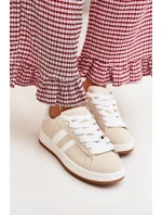 Dámské Sportovní Boty Sneakersy Z Eko Kůže Béžové model 21701259 - Boto