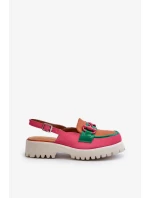 Dámské sandály na plochém podpatku s ozdobou oranžová D&A Dámské sandály na plochém podpatku s ozdobou oranžová D&A