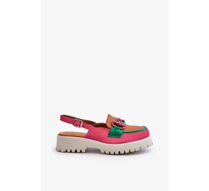 Dámské sandály na plochém podpatku s ozdobou oranžová D&A Dámské sandály na plochém podpatku s ozdobou oranžová D&A