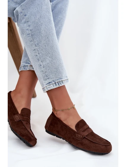 Dámské loafersy mokasíny s plochou podrážkou Roseline – tmavě hnědé Dámské loafersy mokasíny s plochou podrážkou Roseline – tmavě hnědé