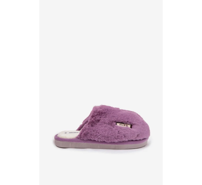 Dámské huňaté pantofle – fialové Belinna Dámské huňaté pantofle – fialové Belinna