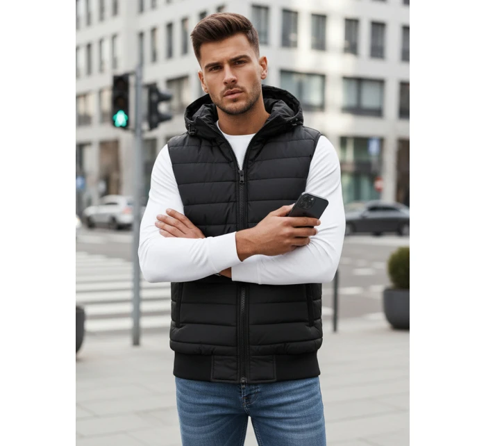 Pánská černá vesta FashionStreet TX4235 Pánská černá vesta FashionStreet TX4235