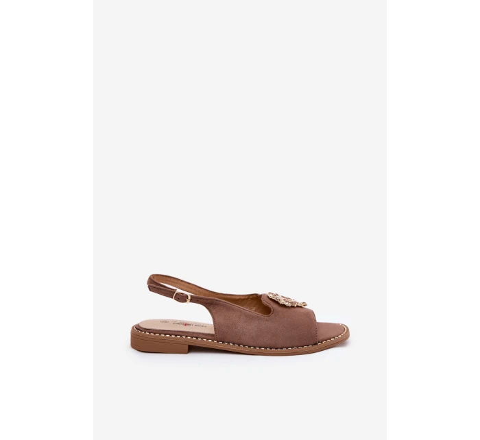 Dámské Sandály S Ozdobným Tmavě Béžové model 21691539 - S.Barski