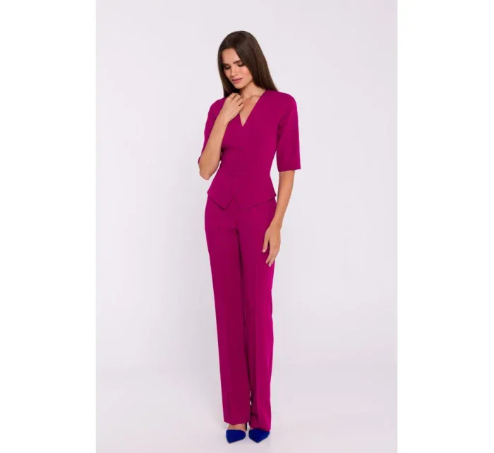 S377 Kombinéza Peplum - švestka