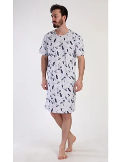 Pánská noční košile Surfing Šedá s potiskem - Vienetta
