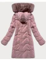 Zimní bunda v pudrově růžové barvě s odepínací kapucí model 21248733 - S'WEST