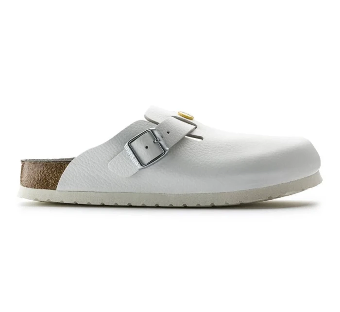 Birkenstock women's clogs Boston ESD White natural leather medical flip-flops narrow narrow (0061378) dámské