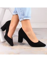 Sergio Leone W SK403A černé semišové lodičky na jehlovém podpatku