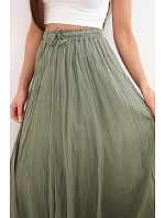 Dámská maxi bavlněná sukně s gumičkou v pase camelová Dámská maxi bavlněná sukně s gumičkou v pase camelová