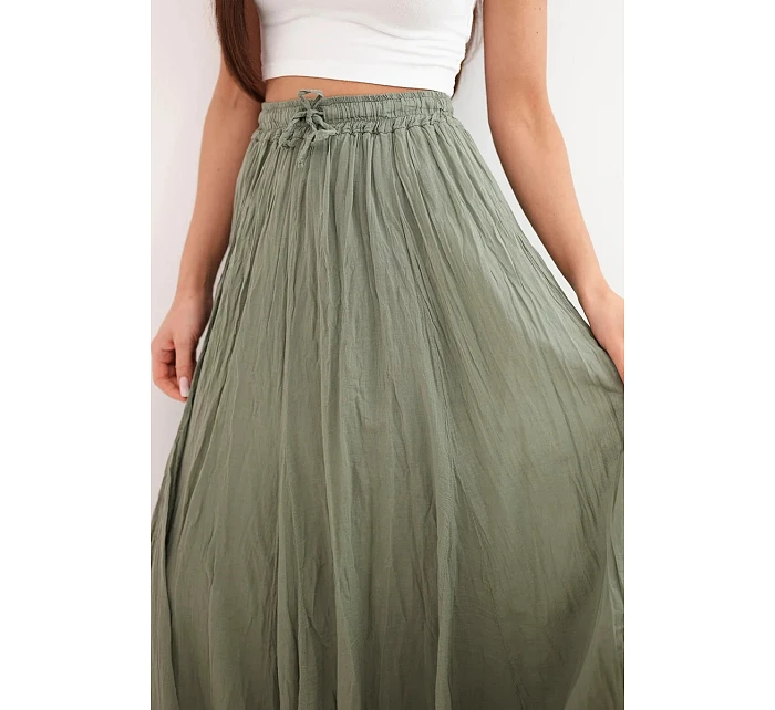 Dámská maxi bavlněná sukně s gumičkou v pase camelová Dámská maxi bavlněná sukně s gumičkou v pase camelová