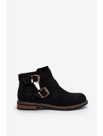 Dámské boty na ploché podrážce s pásky černé model 21647710 - Boto Dámské boty na ploché podrážce s pásky černé model 21647710 - Boto