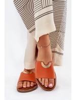 Dámské Pantofle Eko Kožené S Ozdobnými Oranžové model 21689334 - Boto Dámské Pantofle Eko Kožené S Ozdobnými Oranžové model 21689334 - Boto