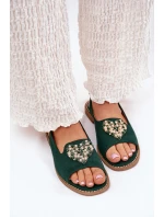 Dámské sandály s zlatým ozdobou eko semišové S.Barski KV27-059 hnědé Dámské sandály s zlatým ozdobou eko semišové S.Barski KV27-059 hnědé