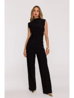 M890 Souprava s projmutým topem a širokými kalhotami - černá M890 Souprava s projmutým topem a širokými kalhotami - černá