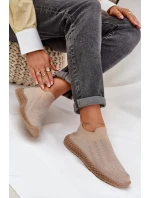 Dámské nazouvací sportovní boty se zdobením D&A – béžové