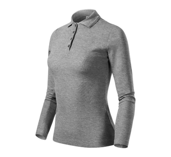 Pique Polo LS polokošile dámská tmavě šedý melír