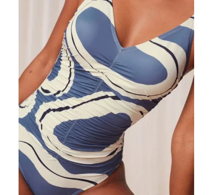 Dámské jednodílné plavky Summer Allure OP 01 modré/ecru - Triumph