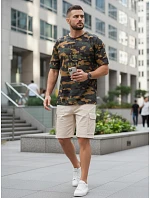Tshirt męski z nadrukiem moro zielony model 22223087 - FashionStreet