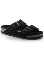 Dámské zateplené žabky s ovčí vlnou Arizona VL Black semišová kůže regular wide dámské model 20693883 - Birkenstock