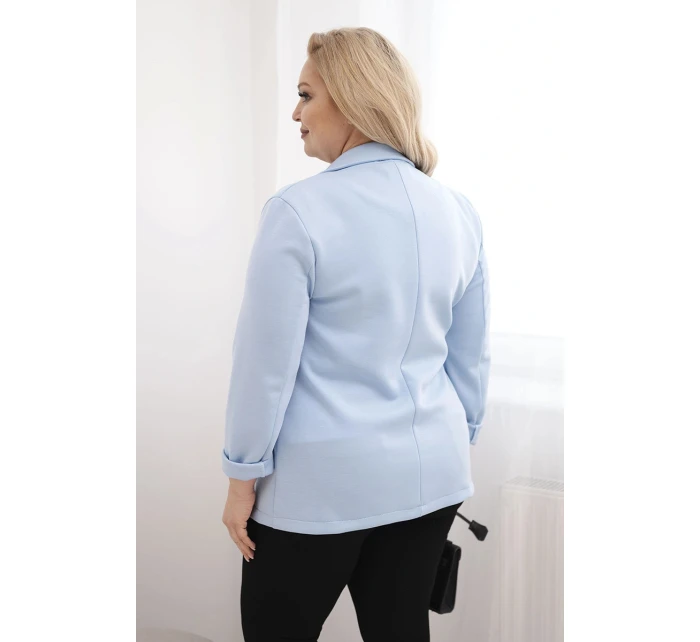 Dámská móda z viskózy Plus Size s dlouhým rukávem a límcem modrá Dámská móda z viskózy Plus Size s dlouhým rukávem a límcem modrá